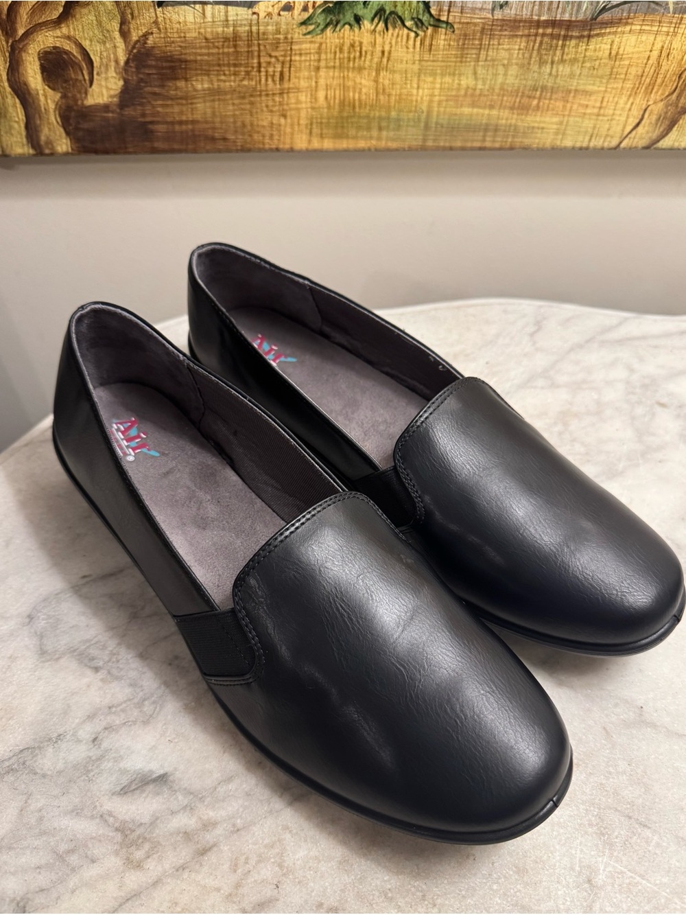 Air Flex Women’s Black Slip-on Loafers, Size 12 W, Brand New-with Shoe Box
